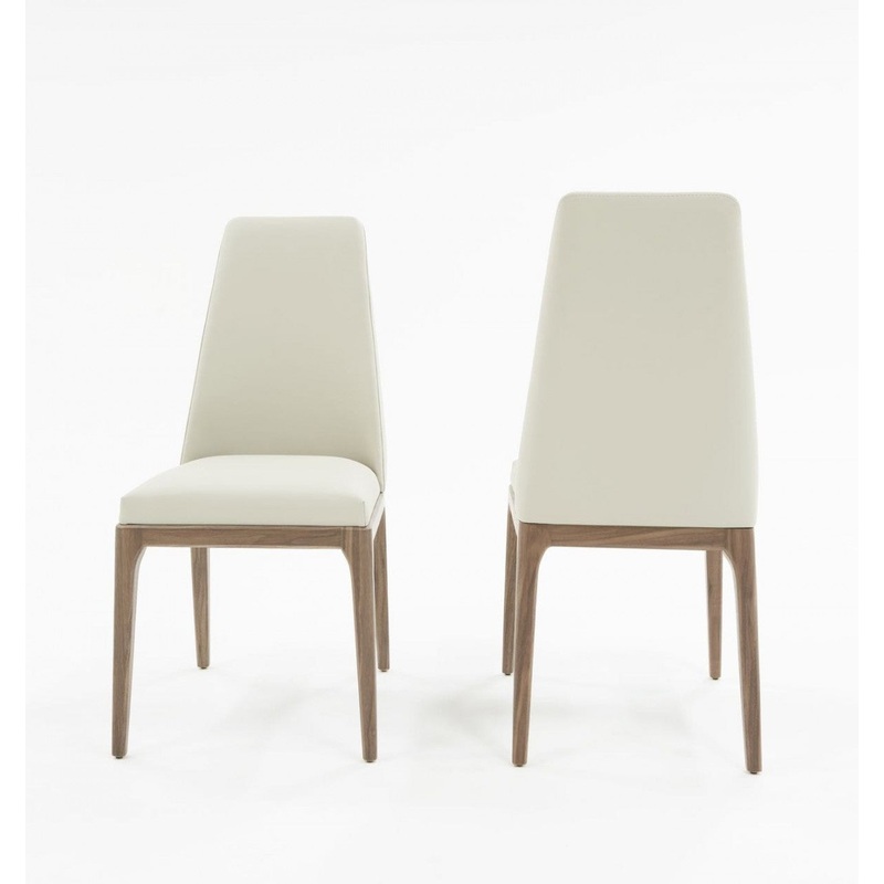 Set of Two Gray Walnut Dining Chairs By Homeroots