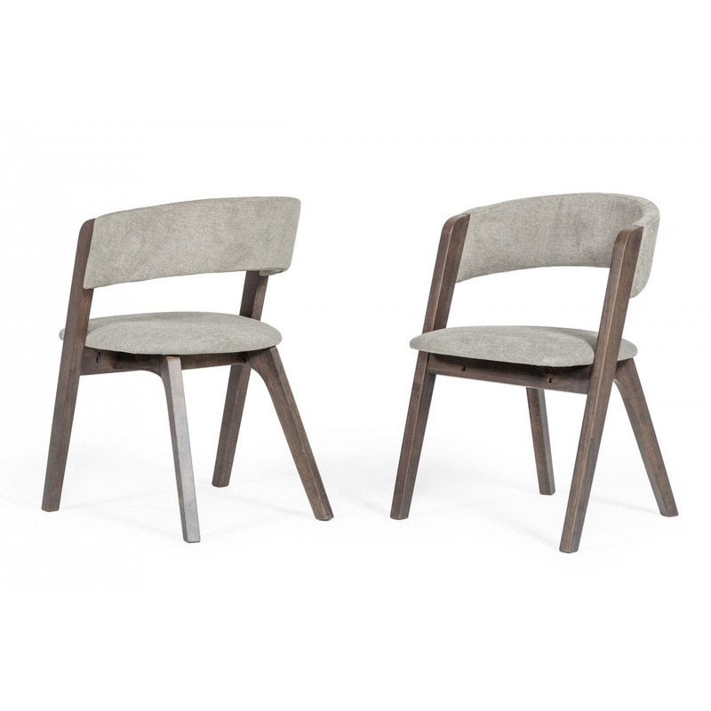 Set of Two Gray Wenge Dining Chairs By Homeroots