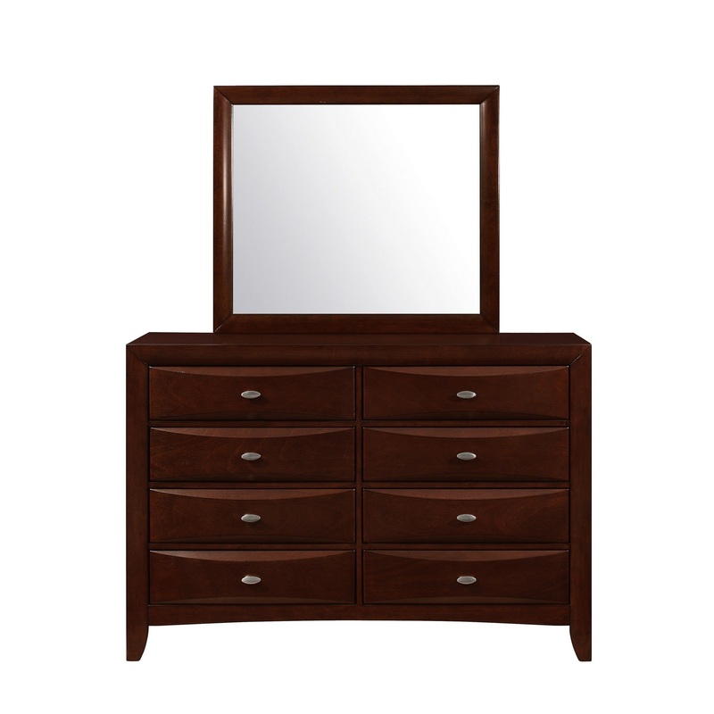 Sleek Dark Cherry Wood Wall Hanging Mirror By Homeroots