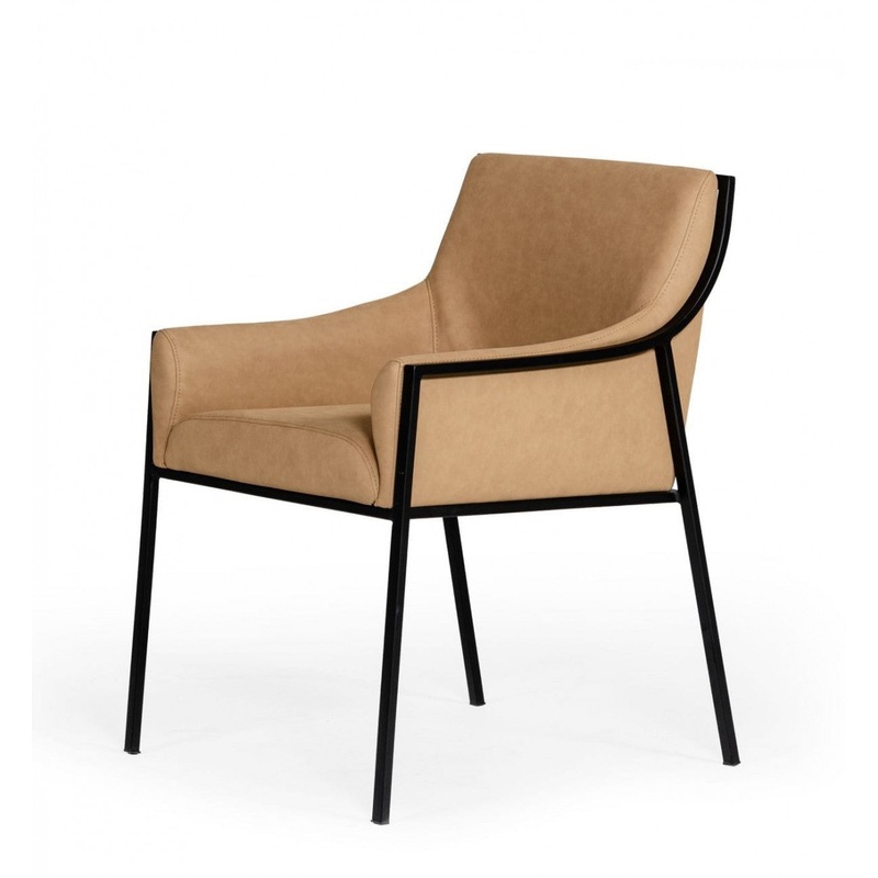 Tan Suede Dining Chair By Homeroots