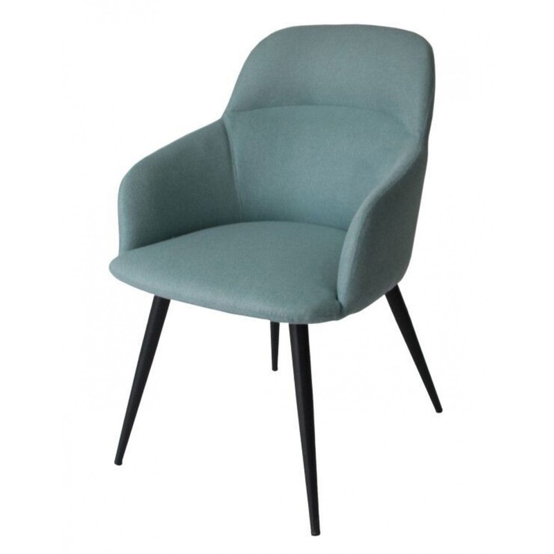 Teal and Black Linen Ergo Modern Dining Chair By Homeroots