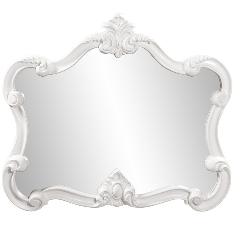 White Baroque Shape Ornate Mirror By Homeroots