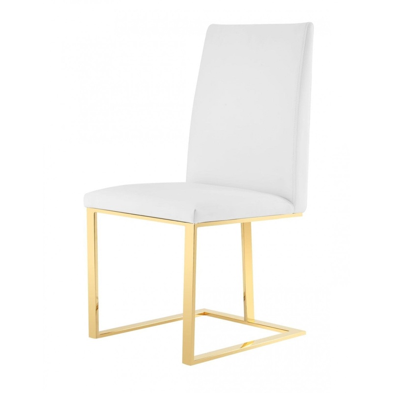 White Gold Contemporary Dining Chair By Homeroots