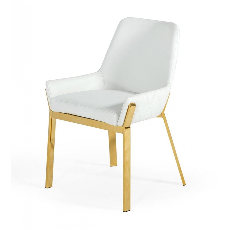 White Gold Dining Chair By Homeroots