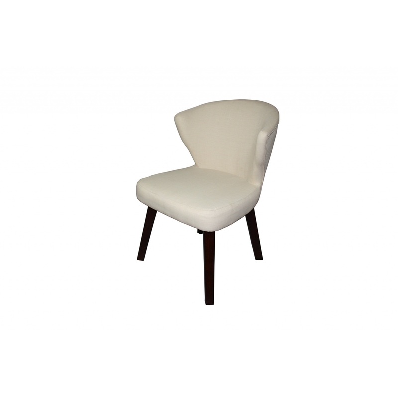 31" Cream and Black Wooden Curve Back Dining or Accent Chair By Homeroots