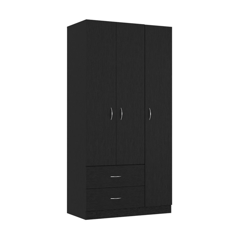 Black Manufactured Wood Two Drawer Combo Dresser By Homeroots