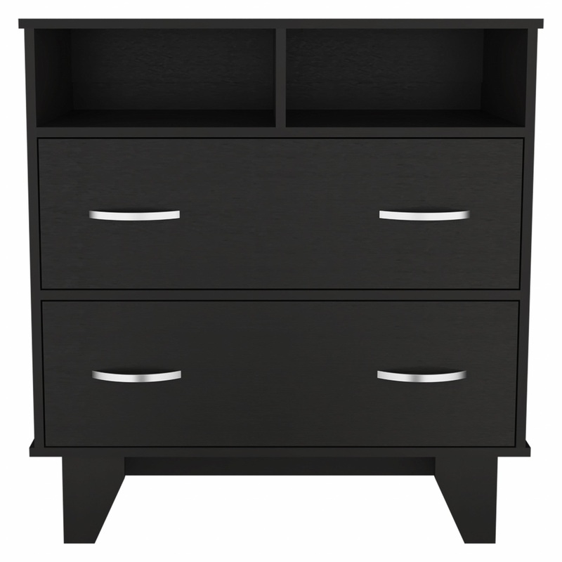 Black Manufactured Wood Two Drawer Dresser By Homeroots