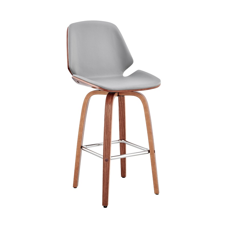Gray And Brown Swivel Counter Height Bar Chair By Homeroots