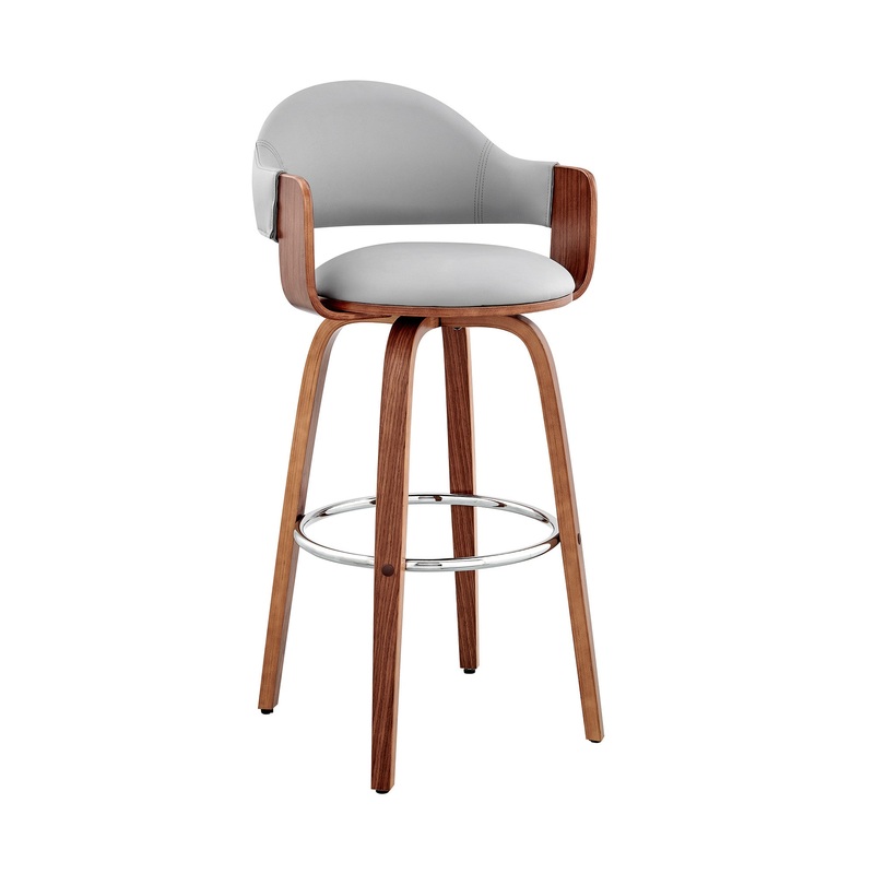 Gray And Brown Swivel Low Back Counter Height Bar Chair By Homeroots