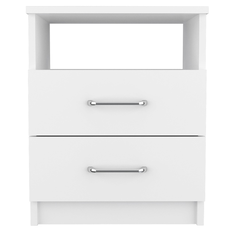Modern and Stylish White Particle Bedroom Nightstand By Homeroots