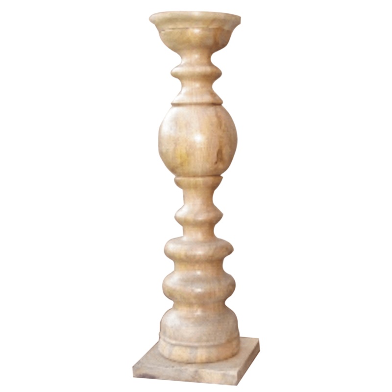 Natural Floor Solid Wood Candle Holder By Homeroots