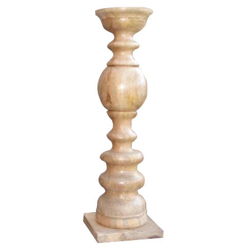 Natural Solid Wood Floor Pillar Candle Holder By Homeroots