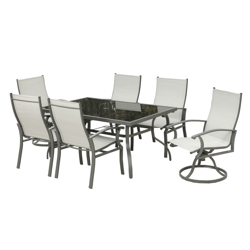 Seven Piece Black and Gray Rectangular Glass Dining Set with Six Chairs By Homeroots