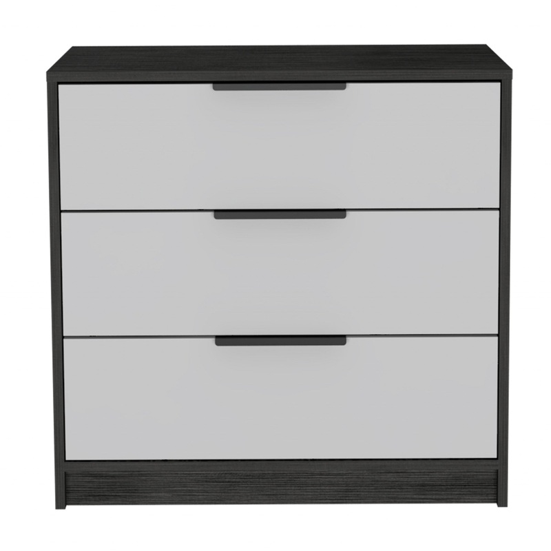 White And Smokey Oak Manufactured Wood Three Drawer Dresser By Homeroots
