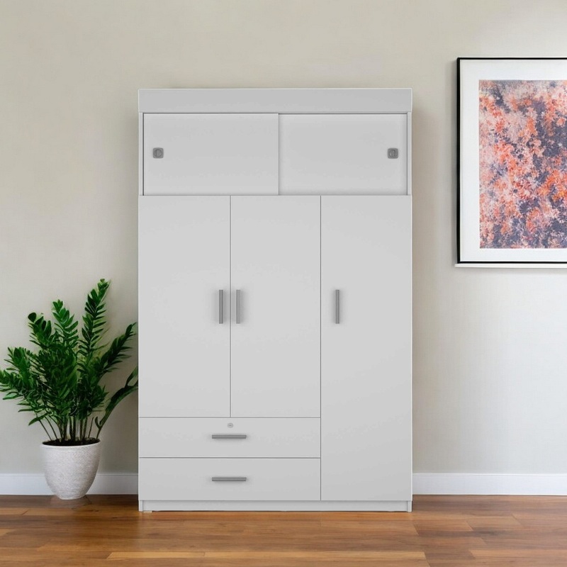 White Two Drawer Combo Dresser By Homeroots