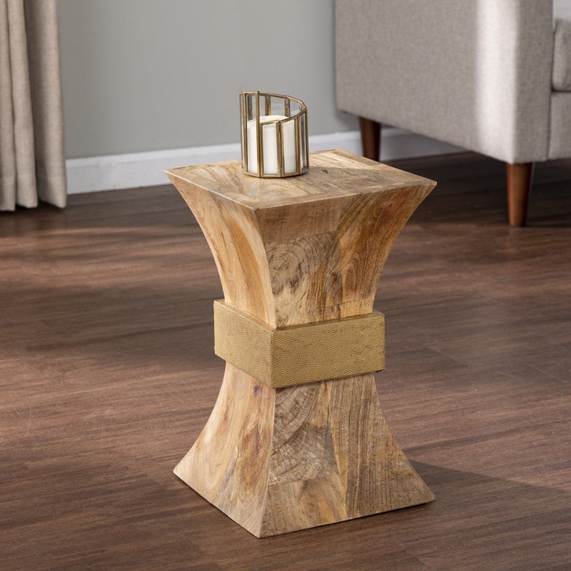 18" Natural Solid Wood And Manufactured Wood Square End Table By Homeroots