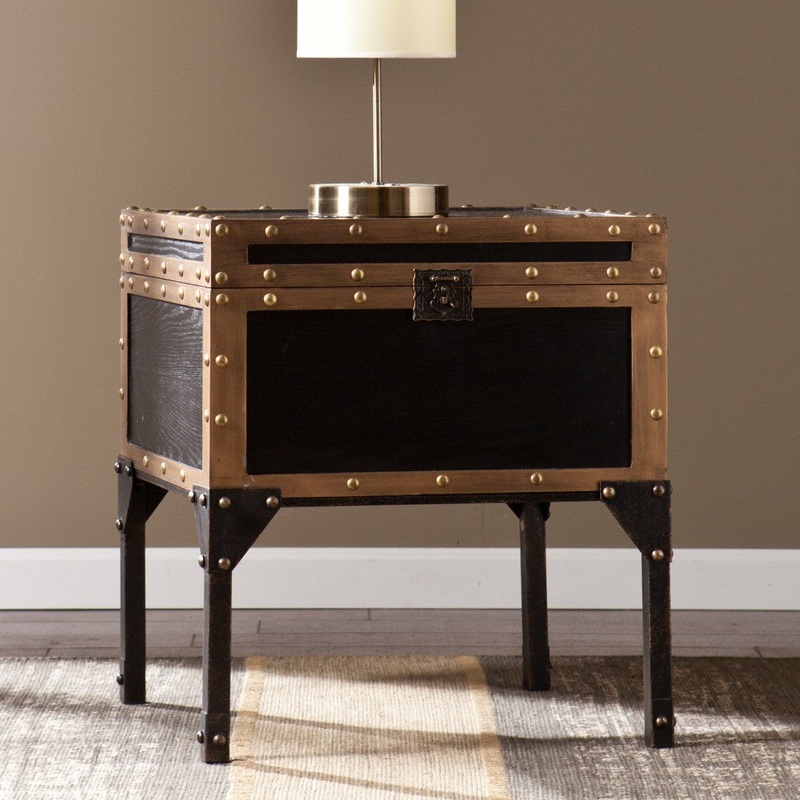 23" Black Manufactured Wood And Iron Square End Table By Homeroots