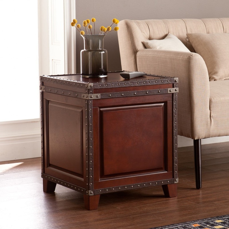 24" Brown Manufactured Wood And Solid Wood Square End Table By Homeroots