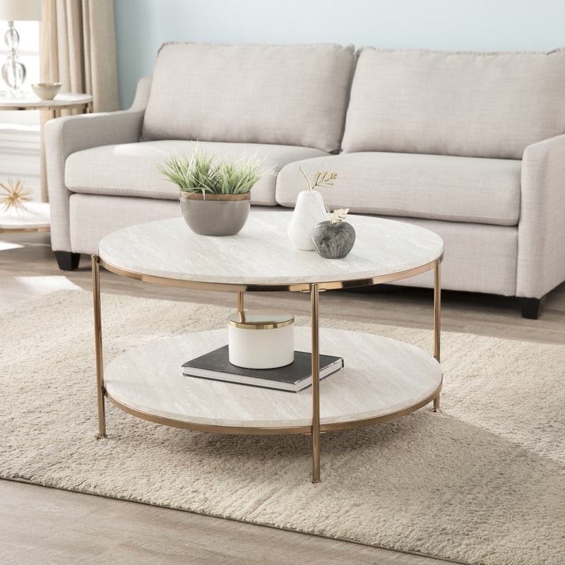 33" White Solid Manufactured Wood And Metal Square Coffee Table By Homeroots