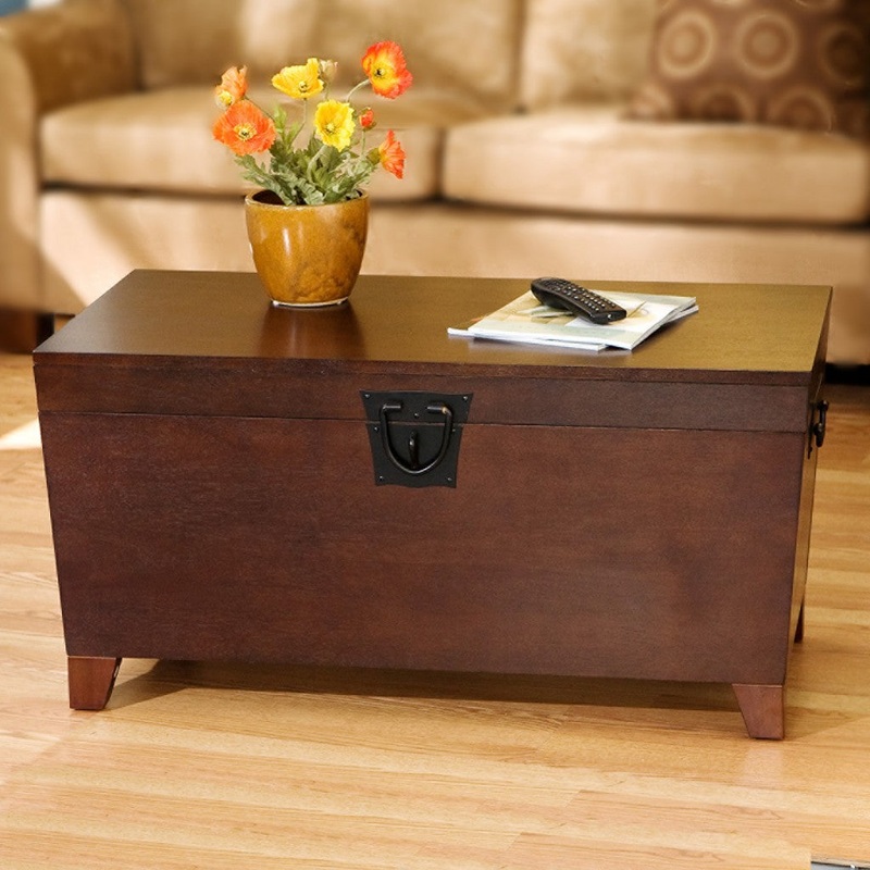 39" Brown Manufactured Wood And Metal Rectangular Coffee Table By Homeroots - 402162