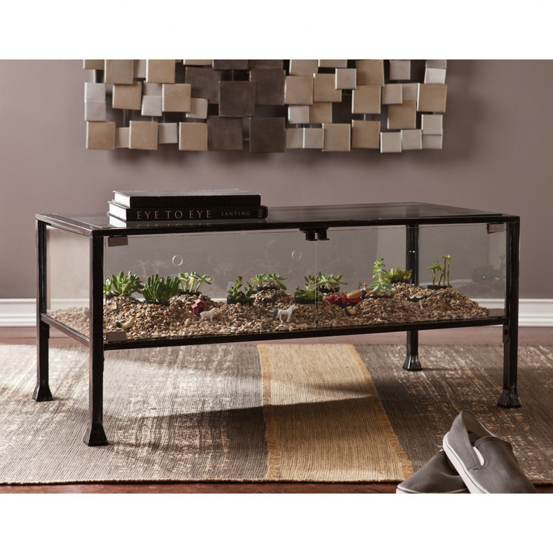 43" Black Glass And Metal Rectangular Coffee Table By Homeroots