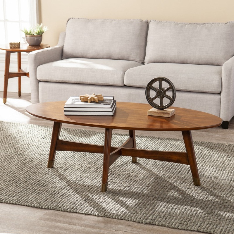 52" Brown Solid Wood And Metal Rectangular Coffee Table By Homeroots