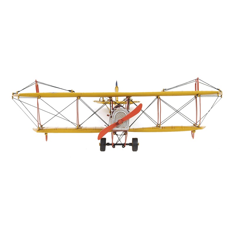 c1918 Yellow Curtiss Biplane Model Sculpture By Homeroots