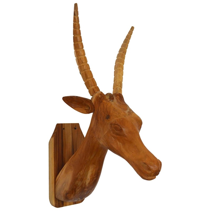 Elk Head Traditional Teak Root Wall Dcor By Homeroots