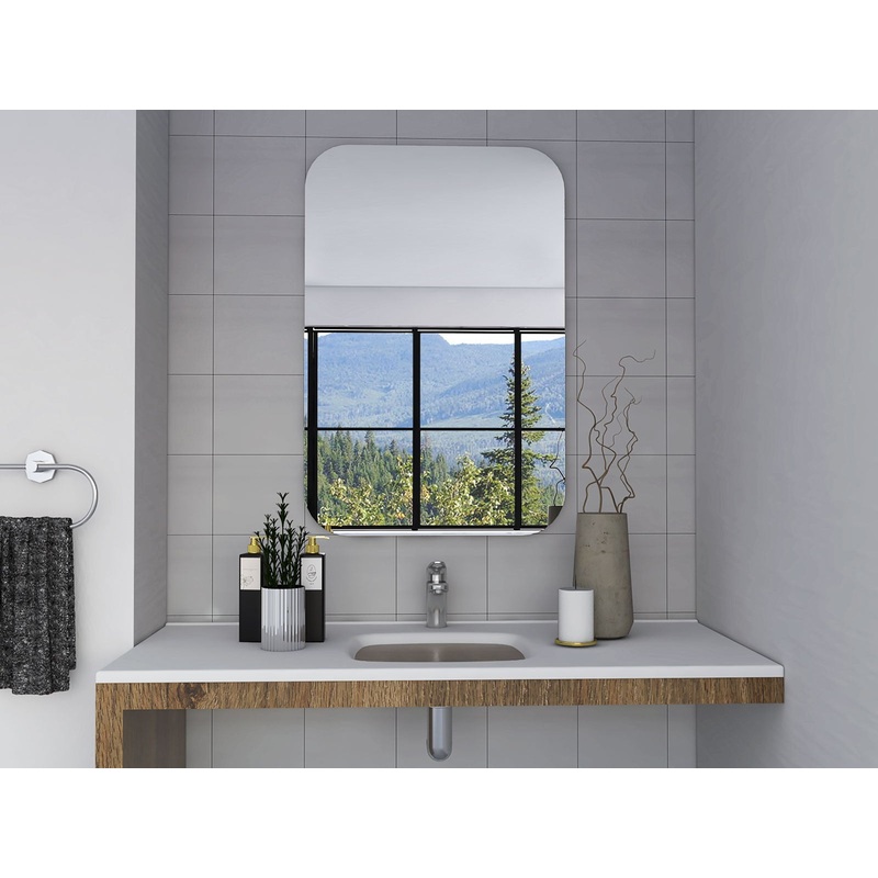 Modern Curved Corner Wall Mirror By Homeroots