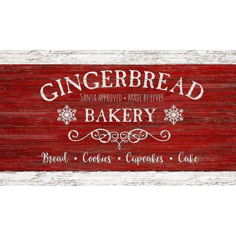 Rustic Vintage Gingerbread Red and White Wall Art By Homeroots