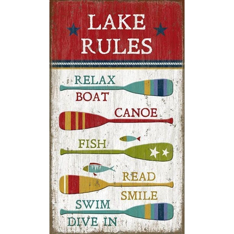 Vintage Boat Oars Lake Rules XL Wall Art By Homeroots