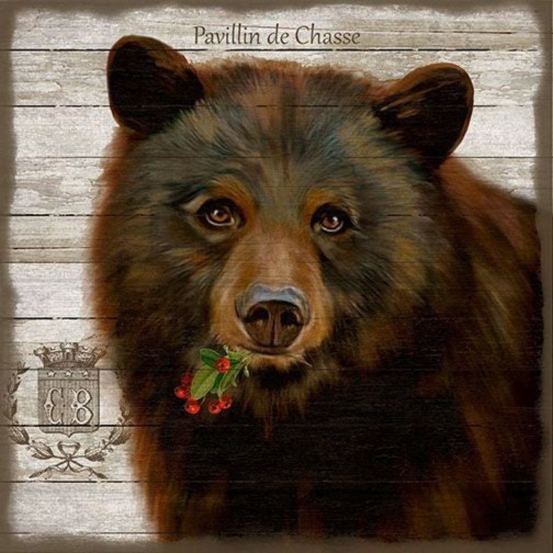 Vintage French Chocolate Brown Bear Wall Art By Homeroots