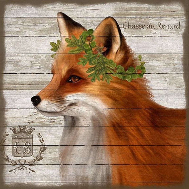 Vintage French Orange Fox Wall Art By Homeroots