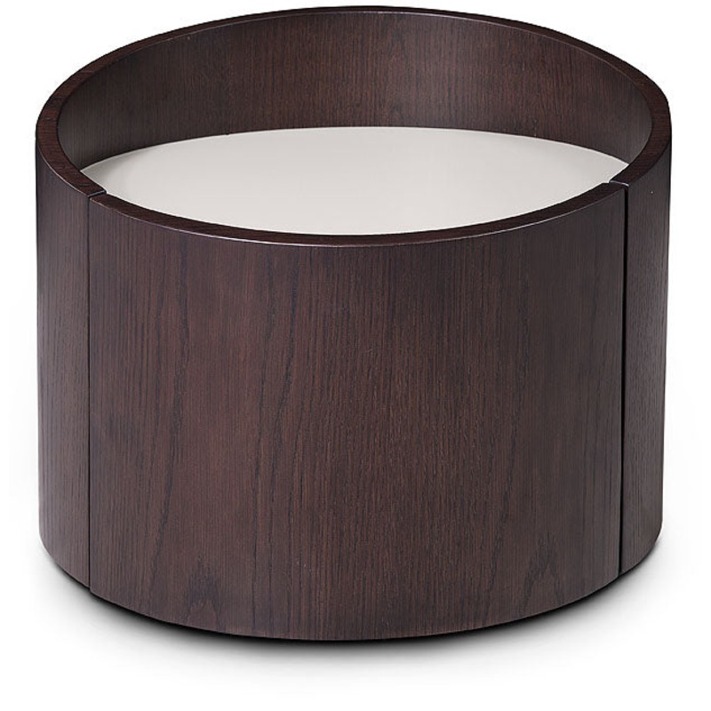 21" Round Modern Brown Oak Finish End Table By Homeroots