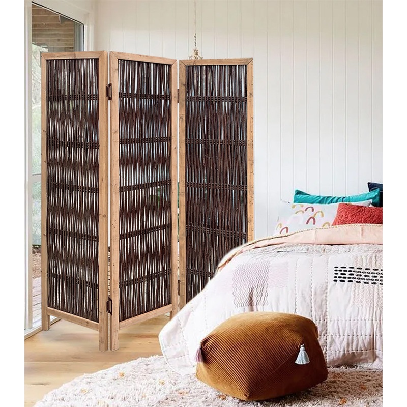3 Panel Kirkwood Room Divider with Interconnecting Branches Design By Homeroots