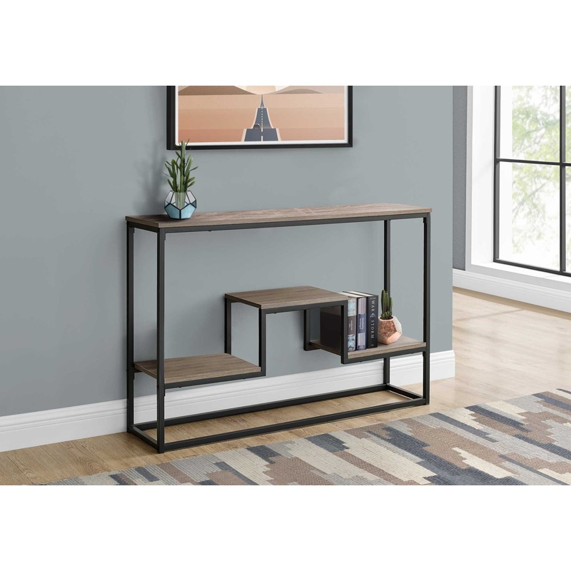 48" Rectangular Taupe Wood Look Hall Console Accent Table By Homeroots