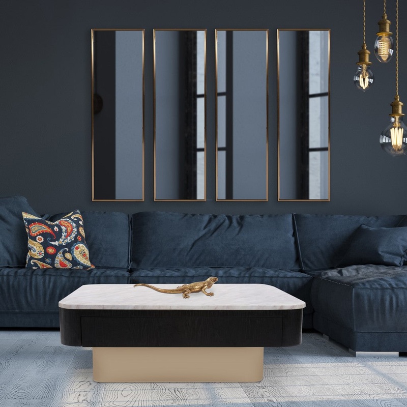 Antiqued Brushed Brass Rectangular Full Length Wall Mirror By Homeroots