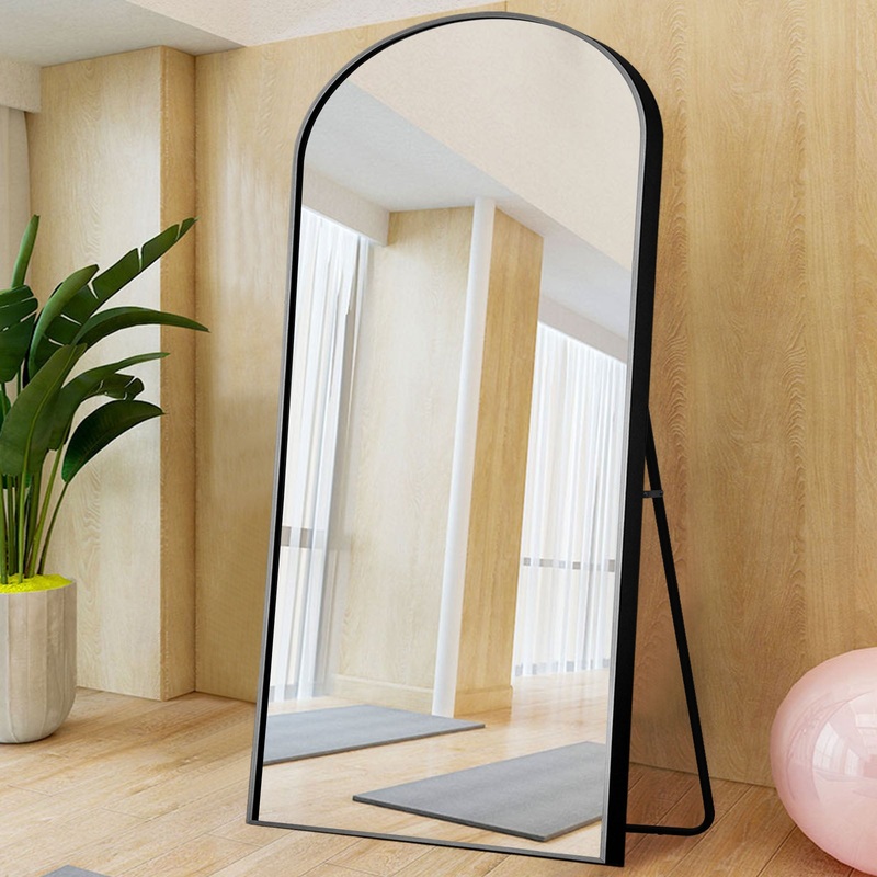 Black Arched Standing Mirror By Homeroots