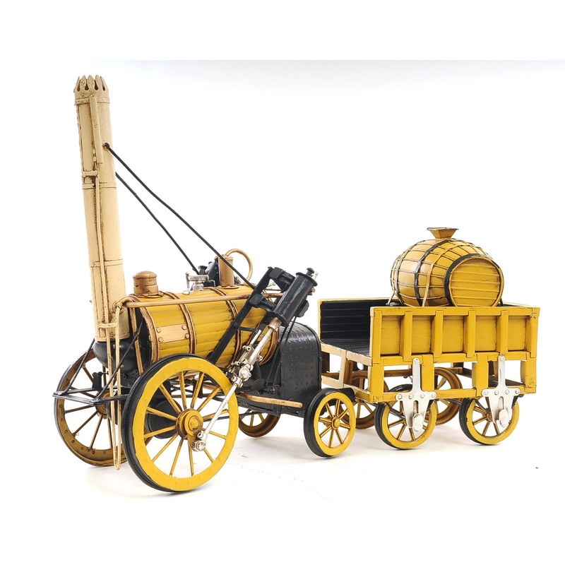 c1829 Yellow Rocket Steam Engine Model Sculpture By Homeroots