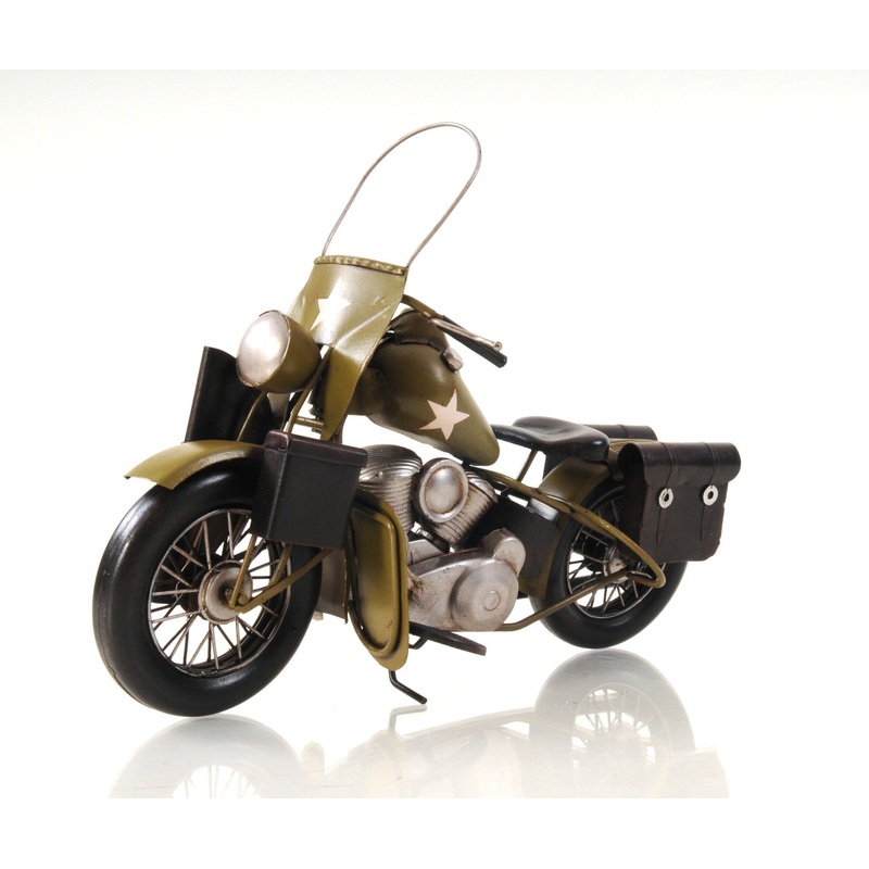 c1942 Green U.S. Army Motorcycle Sculpture By Homeroots