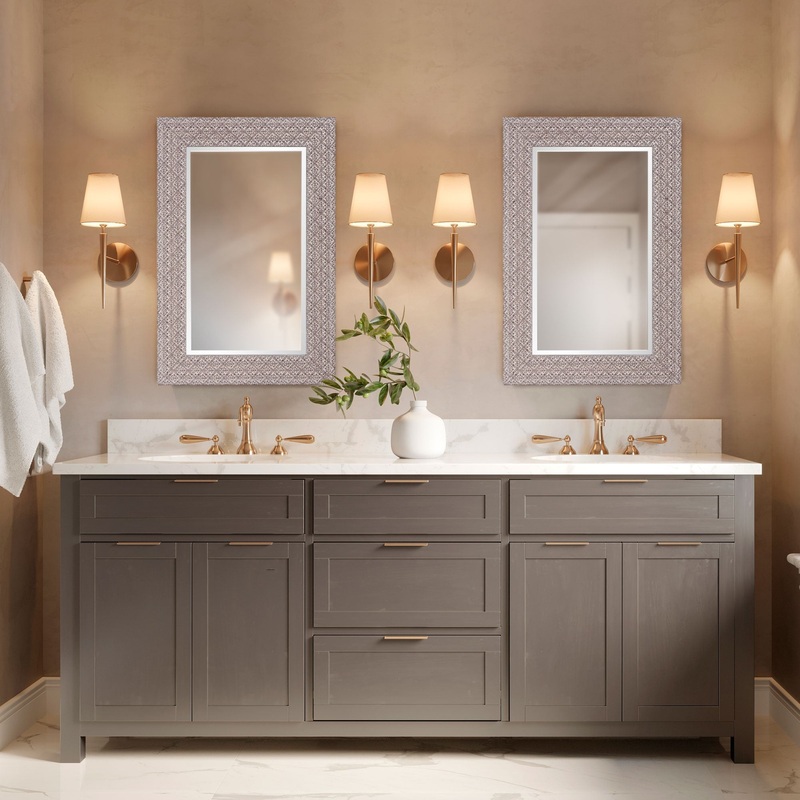 Gray Embossed Faux Wood Rectangular Mirror By Homeroots