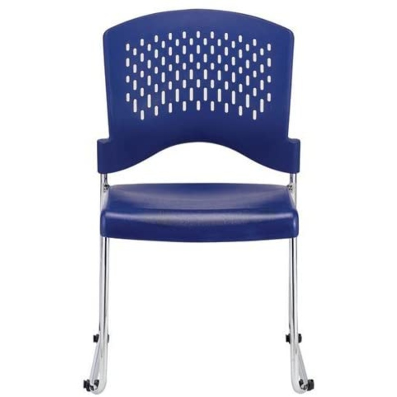 Set of 4 Navy Professional Plastic Guest Chairs By Homeroots
