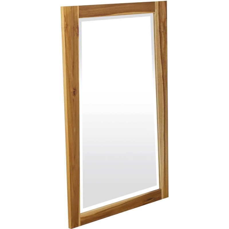 Solid Teak Wall Mirror in Natural Finish By Homeroots
