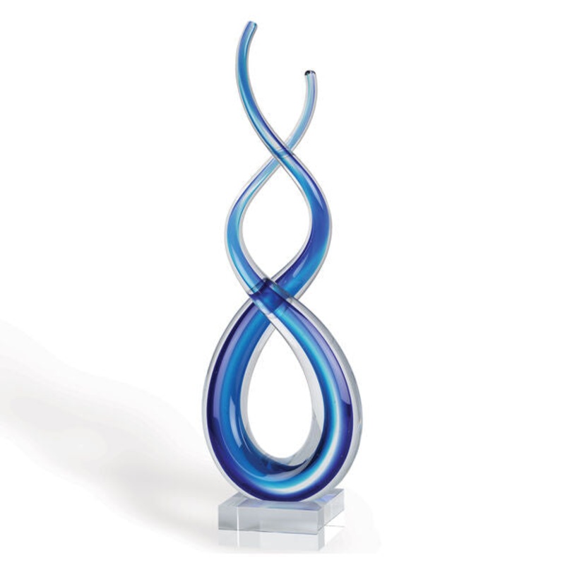 20 Blue Art Glass Centerpiece By Homeroots