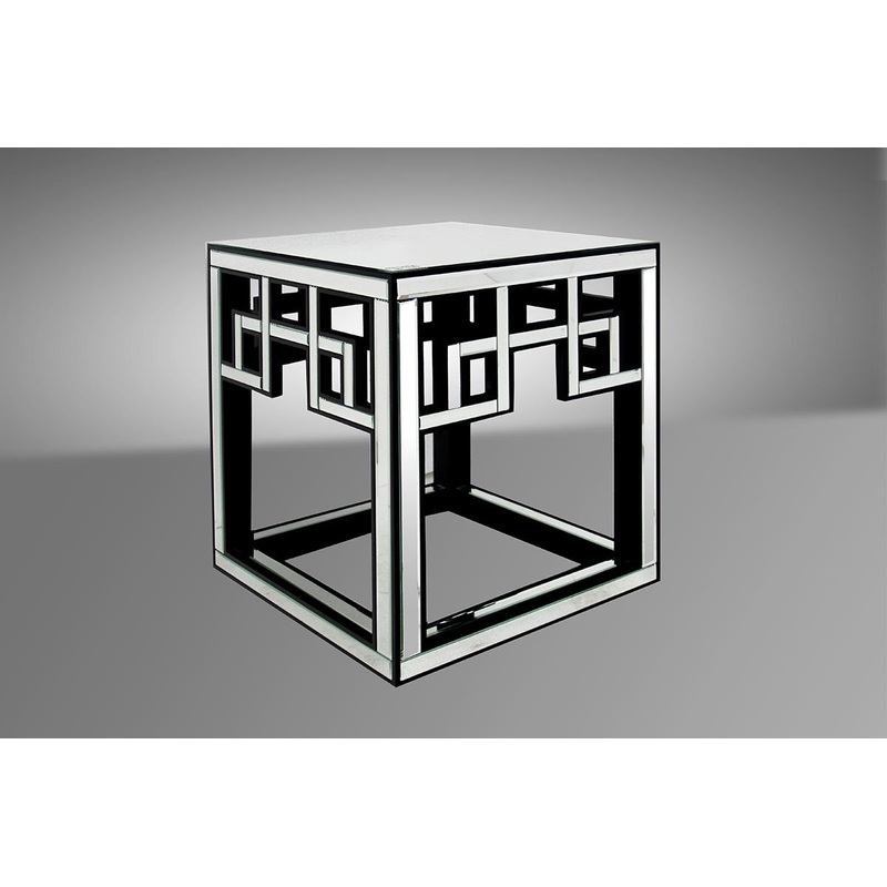26" Mirrored Glass and MDF End Table By Homeroots