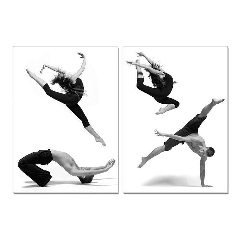 47" Canvas 2 Panels Dancers Black and White Photo By Homeroots
