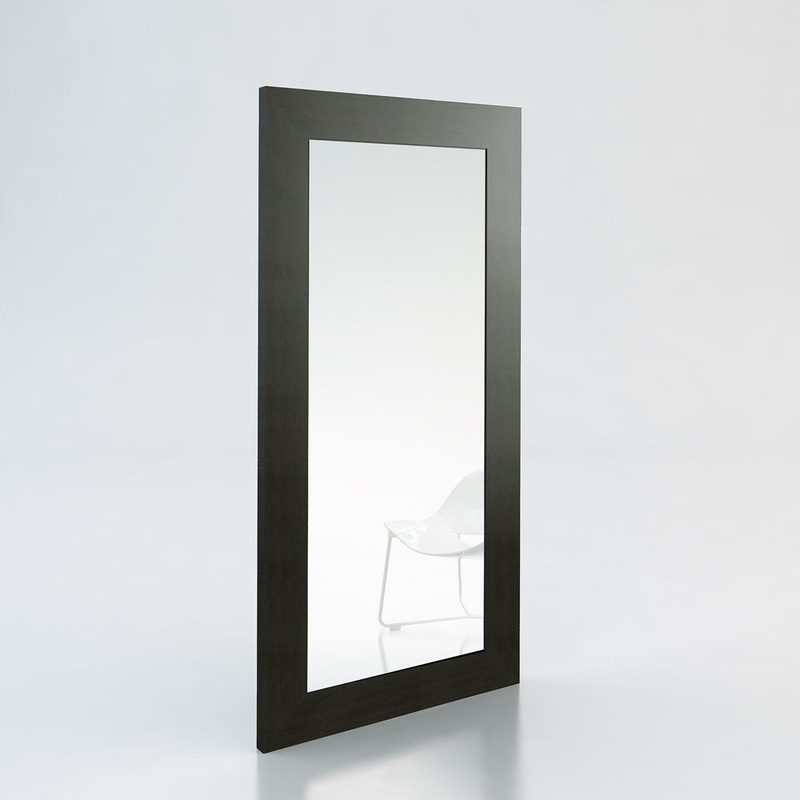 79" Wenge MDF Veneer and Glass Mirror By Homeroots