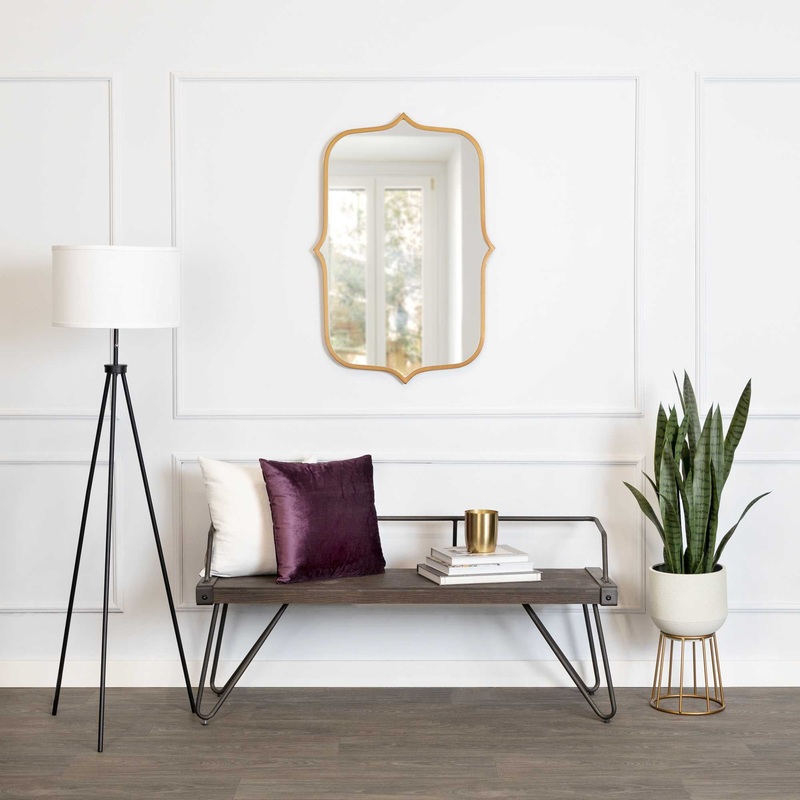 Antiqued Gold Scallop Framed Mirror By Homeroots