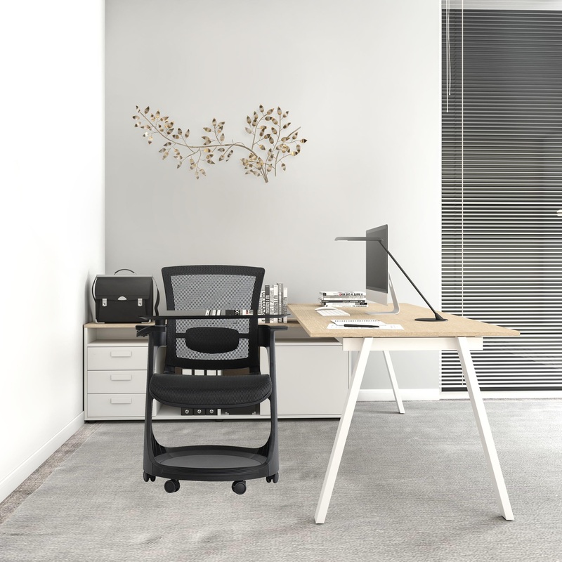 Black Elastic Mesh Seat and Back Chair By Homeroots