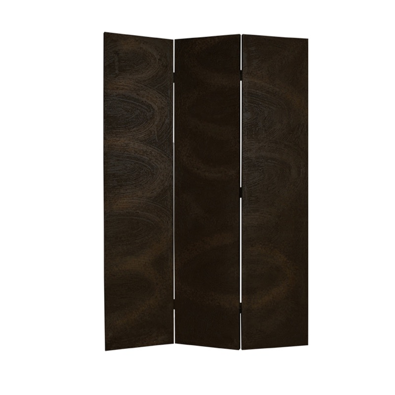 Black Wood Canvas Screen By Homeroots